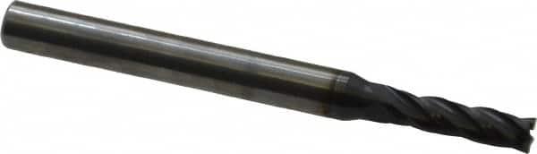 Square End Mill: 9/64'' Dia, 1/2'' LOC, 3/16'' Shank Dia, 2'' OAL, 4 Flutes, Solid Carbide MPN:404-140611