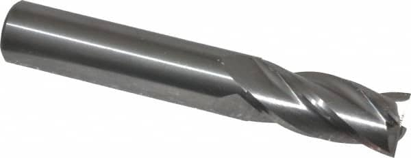 Square End Mill: 7/16'' Dia, 1'' LOC, 7/16'' Shank Dia, 2-3/4'' OAL, 4 Flutes, Solid Carbide MPN:404-4375