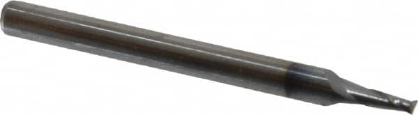 Square End Mill: 1/16'' Dia, 1/8'' LOC, 1/8'' Shank Dia, 1-1/2'' OAL, 2 Flutes, Solid Carbide MPN:412-062508