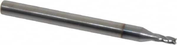 Square End Mill: 1/16'' Dia, 1/8'' LOC, 1/8'' Shank Dia, 1-1/2'' OAL, 4 Flutes, Solid Carbide MPN:414-062508