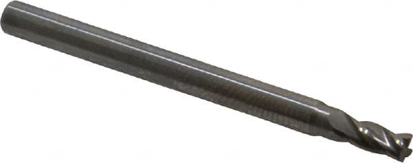 Square End Mill: 0.0984'' Dia, 0.1969'' LOC, 4 Flutes, Solid Carbide MPN:414-0984