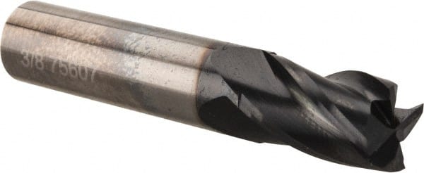 Square End Mill: 3/8'' Dia, 5/8'' LOC, 3/8'' Shank Dia, 2'' OAL, 4 Flutes, Solid Carbide MPN:414-375011