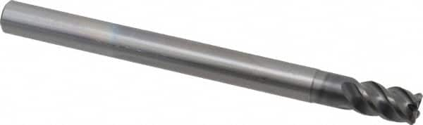 Corner Radius End Mill: 8 mm Dia, 12 mm LOC, 1 mm Radius, 4 Flutes, Solid Carbide MPN:457108211