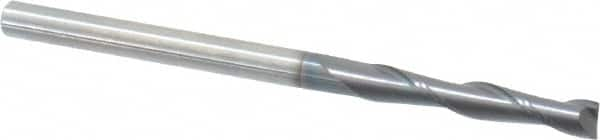 Square End Mill: 3/16'' Dia, 1-1/8'' LOC, 3/16'' Shank Dia, 3'' OAL, 2 Flutes, Solid Carbide MPN:482-187511