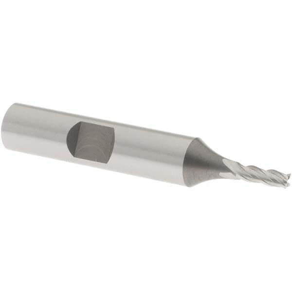 Square End Mill: 1/8'' Dia, 3/8'' LOC, 3/8'' Shank Dia, 2-5/16'' OAL, 4 Flutes, Cobalt MPN:5400100