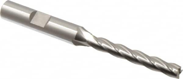 Square End Mill: 1/4'' Dia, 1-3/4'' LOC, 3/8'' Shank Dia, 3-9/16'' OAL, 4 Flutes, Cobalt MPN:5570300