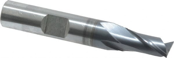 Square End Mill: 5/16'' Dia, 9/16'' LOC, 3/8'' Shank Dia, 2-5/16'' OAL, 2 Flutes, Vanadium High Speed Steel MPN:5730708