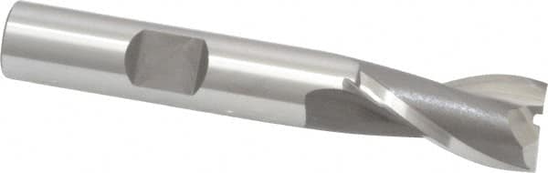 Square End Mill: 7/16'' Dia, 13/16'' LOC, 3/8'' Shank Dia, 2-1/2'' OAL, 2 Flutes, Vanadium High Speed Steel MPN:5731100