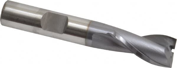 Square End Mill: 7/16'' Dia, 13/16'' LOC, 3/8'' Shank Dia, 2-1/2'' OAL, 2 Flutes, Vanadium High Speed Steel MPN:5731108