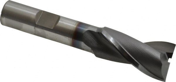 Square End Mill: 23/32'' Dia, 1-5/16'' LOC, 1/2'' Shank Dia, 3-5/16'' OAL, 2 Flutes, Vanadium High Speed Steel MPN:5732108