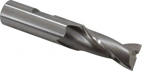 Square End Mill: 5/8'' Dia, 1-5/16'' LOC, 5/8'' Shank Dia, 3-7/16'' OAL, 2 Flutes, Vanadium High Speed Steel MPN:5732300