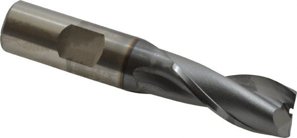 Square End Mill: 5/8'' Dia, 1-5/16'' LOC, 5/8'' Shank Dia, 3-7/16'' OAL, 2 Flutes, Vanadium High Speed Steel MPN:5732308