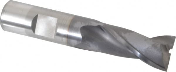 Square End Mill: 11/16'' Dia, 1-5/16'' LOC, 5/8'' Shank Dia, 3-7/16'' OAL, 2 Flutes, Vanadium High Speed Steel MPN:5732408