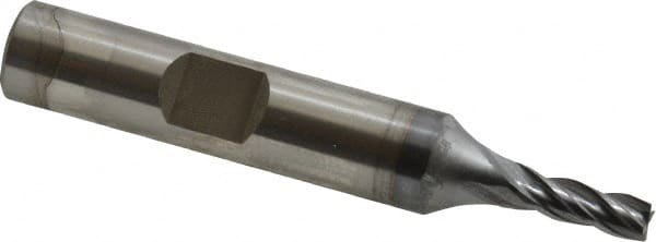 Square End Mill: 5/32'' Dia, 7/16'' LOC, 3/8'' Shank Dia, 2-3/8'' OAL, 4 Flutes, Vanadium High Speed Steel MPN:5740208