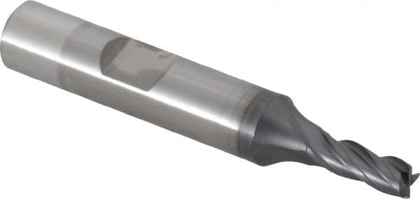 Square End Mill: 3/16'' Dia, 7/16'' LOC, 3/8'' Shank Dia, 2-3/8'' OAL, 4 Flutes, Vanadium High Speed Steel MPN:5740308