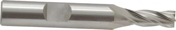 Square End Mill: 1/4'' Dia, 5/8'' LOC, 3/8'' Shank Dia, 2-7/16'' OAL, 4 Flutes, Vanadium High Speed Steel MPN:5740500