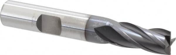 Square End Mill: 11/32'' Dia, 3/4'' LOC, 3/8'' Shank Dia, 2-1/2'' OAL, 4 Flutes, Vanadium High Speed Steel MPN:5740808