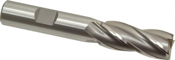 Square End Mill: 9/16'' Dia, 1-3/8'' LOC, 1/2'' Shank Dia, 3-3/8'' OAL, 4 Flutes, Vanadium High Speed Steel MPN:5741600