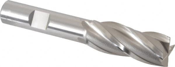 Square End Mill: 21/32'' Dia, 1-5/8'' LOC, 1/2'' Shank Dia, 3-5/8'' OAL, 4 Flutes, Vanadium High Speed Steel MPN:5741900