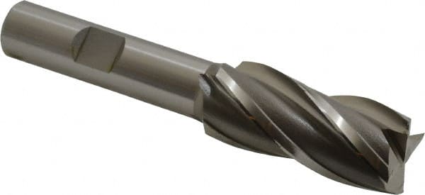 Square End Mill: 23/32'' Dia, 1-5/8'' LOC, 1/2'' Shank Dia, 3-5/8'' OAL, 4 Flutes, Vanadium High Speed Steel MPN:5742100