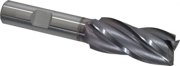 Square End Mill: 23/32'' Dia, 1-5/8'' LOC, 1/2'' Shank Dia, 3-5/8'' OAL, 4 Flutes, Vanadium High Speed Steel MPN:5742108