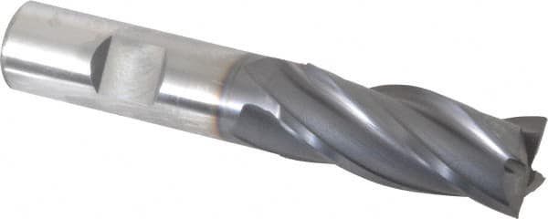 Square End Mill: 11/16'' Dia, 1-5/8'' LOC, 5/8'' Shank Dia, 3-3/4'' OAL, 4 Flutes, Vanadium High Speed Steel MPN:5742408