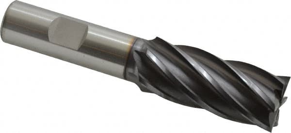 Square End Mill: 13/16'' Dia, 1-7/8'' LOC, 5/8'' Shank Dia, 4'' OAL, 6 Flutes, Vanadium High Speed Steel MPN:5742708