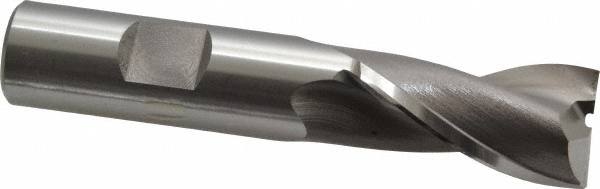 Square End Mill: 0.7087'' Dia, 1-5/16'' LOC, 5/8'' Shank Dia, 3-7/16'' OAL, 2 Flutes, Cobalt MPN:5802300