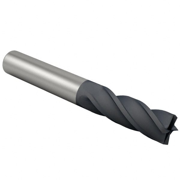 Square End Mill: 1/2'' Dia, 1'' LOC, 1/2'' Shank Dia, 3'' OAL, 4 Flutes, Solid Carbide MPN:70401616