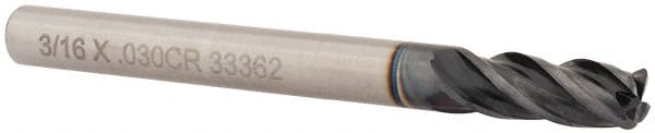 Corner Radius End Mill: 3/16