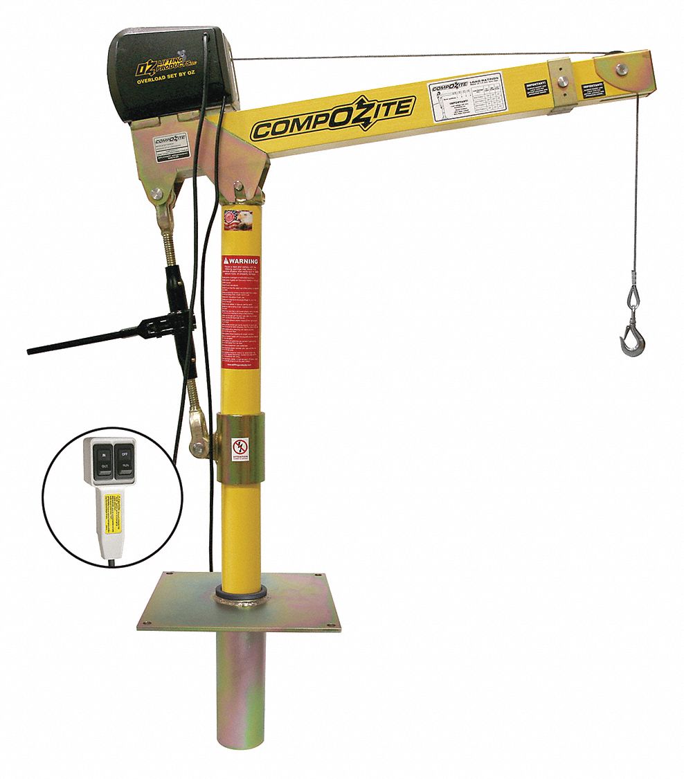 Davit Crane Kit 1200 lb 22 to 66in Reach MPN:OZ1200DAV-ACW-SP5