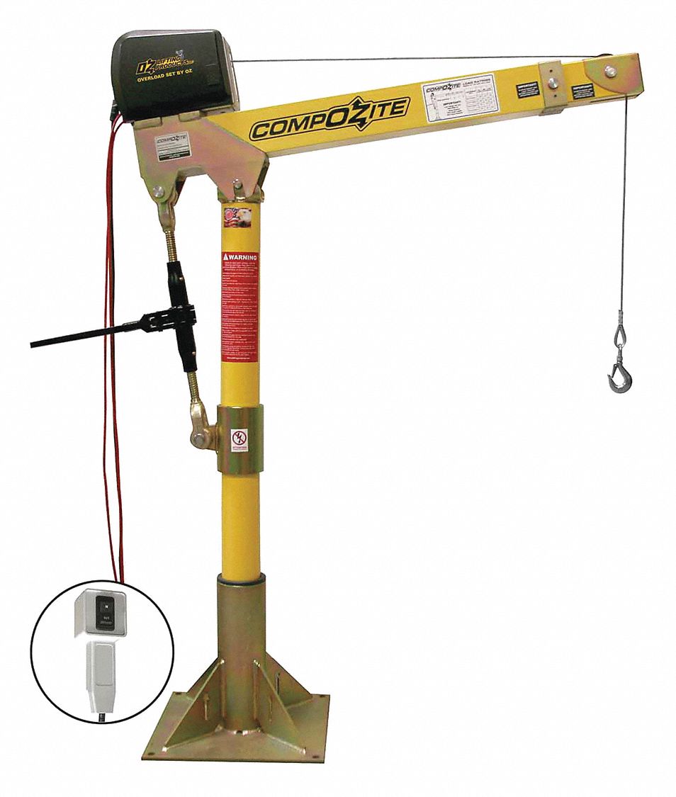 Davit Crane Kit 1200 lb 22 to 66in Reach MPN:OZ1200DAV-DCW-SP7