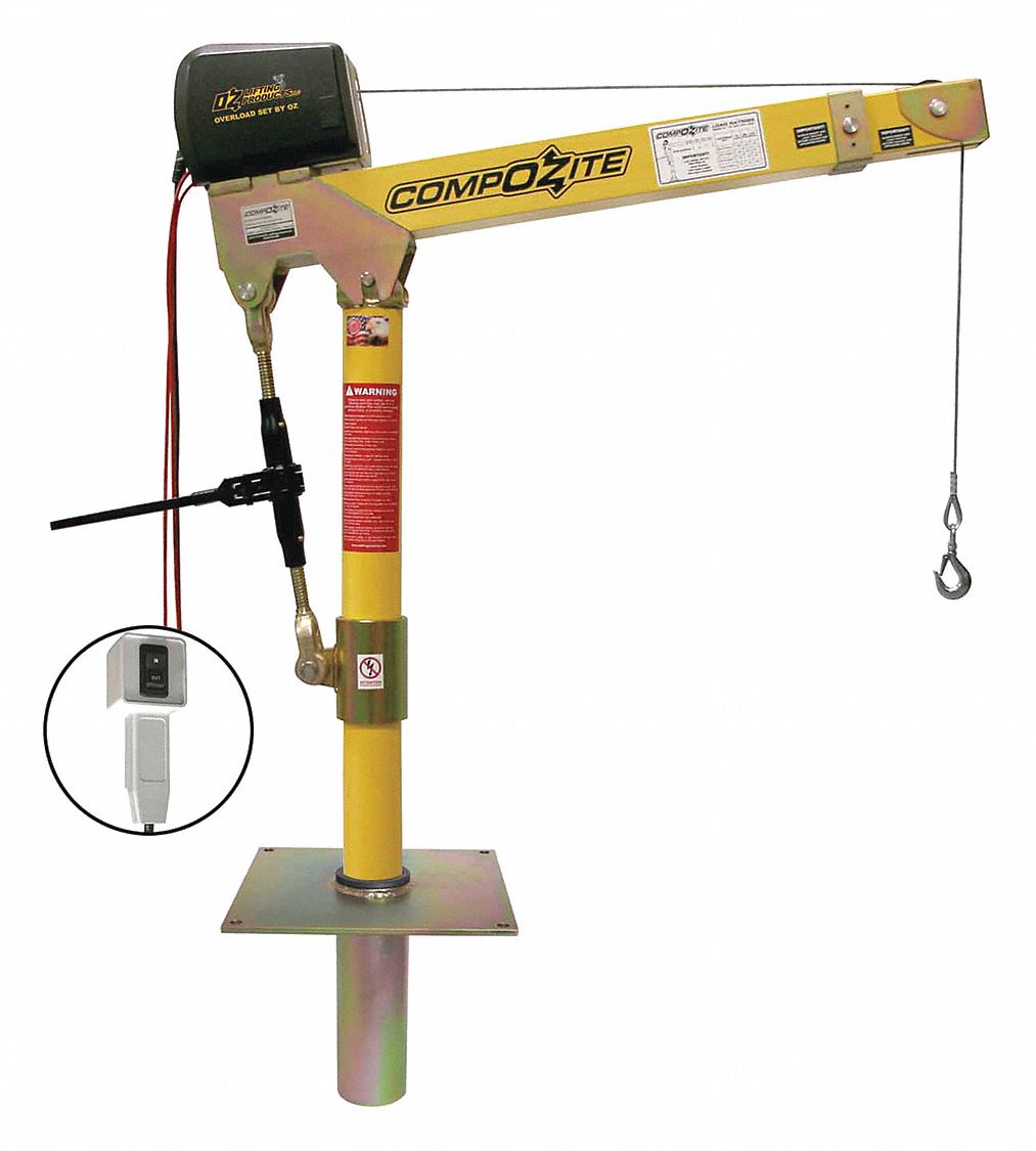 Davit Crane Kit 1200 lb 22 to 66in Reach MPN:OZ1200DAV-DCW-SP8