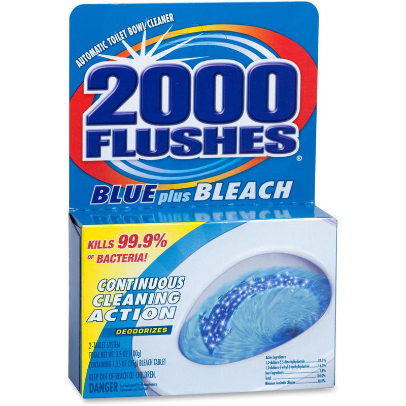 WD-40 2000 Flushes Blue/Bleach Bowl Cleaner Tablets - Concentrate Tablet - 3.50 oz (0.22 lb) - 12 / Carton - Blue MPN:WDF208017CT