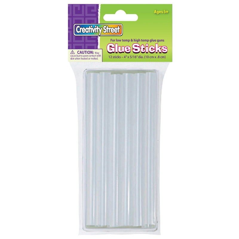 Creativity Street Glue Gun Glue Sticks, 4in x 5/16in, Clear, Pack Of 12 (Min Order Qty 12) MPN:3351