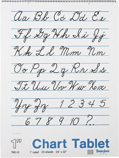 Chart Tablets with Cursive Cover, Ruled, 24 x 32, White, 25 Sheets, Easel Pads MPN:PAC74610