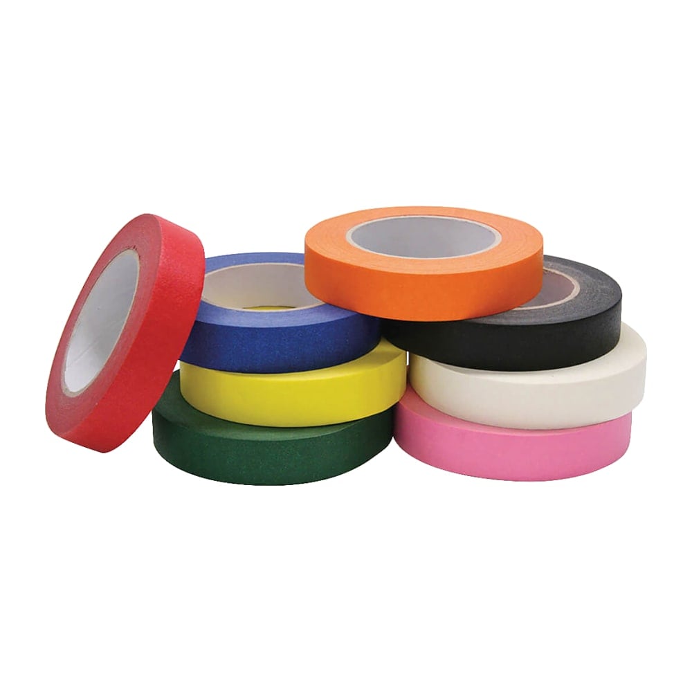 Pacon Chenille Kraft Colored Masking Tape, 1in x 60 Yd., Assorted Colors, Pack Of 8 (Min Order Qty 2) MPN:4860