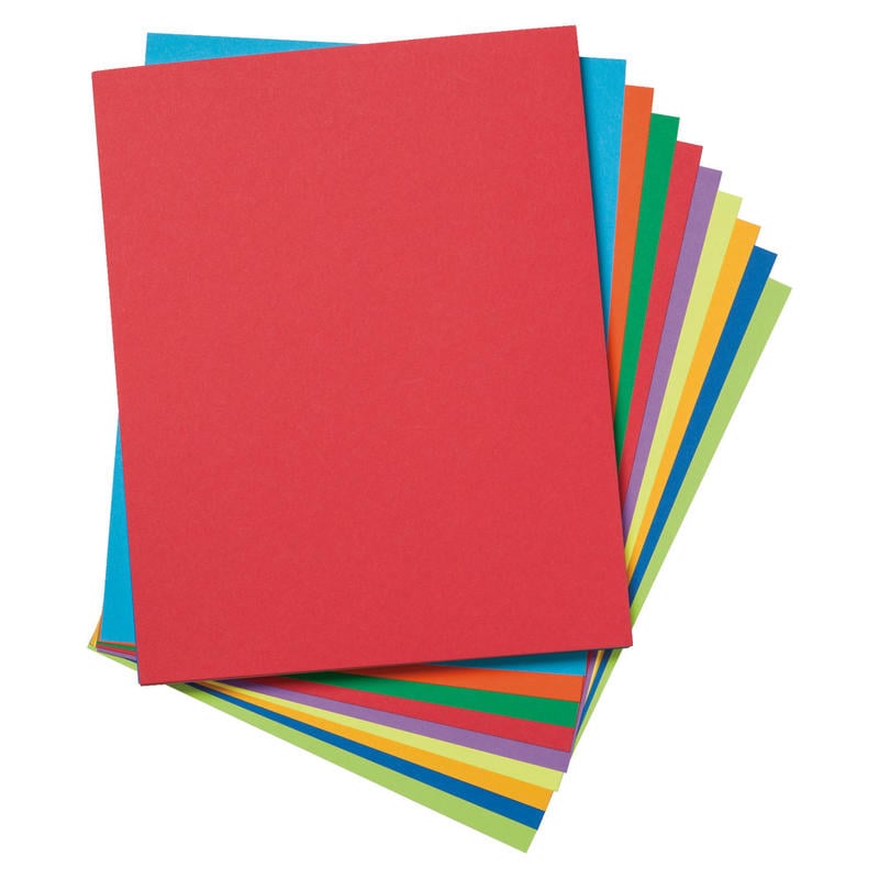 Pacon Tagboard, 8 1/2in x 11in, Assorted Colors, Pack Of 50 (Min Order Qty 14) MPN:101164