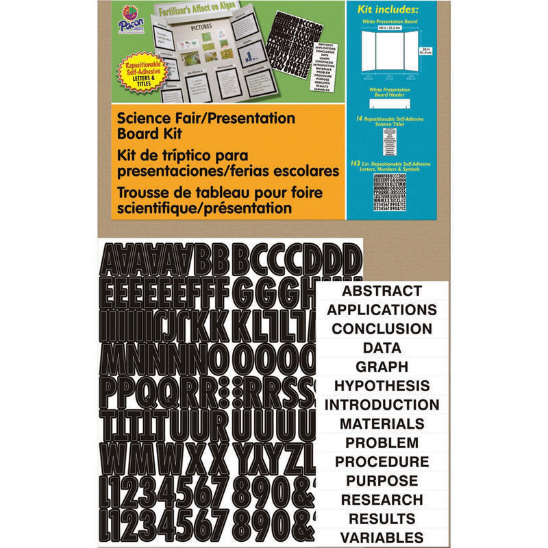 Pacon Science Fair Presentation Board - Science Project - 48in x 36in - 1 Kit - White (Min Order Qty 5) MPN:3793