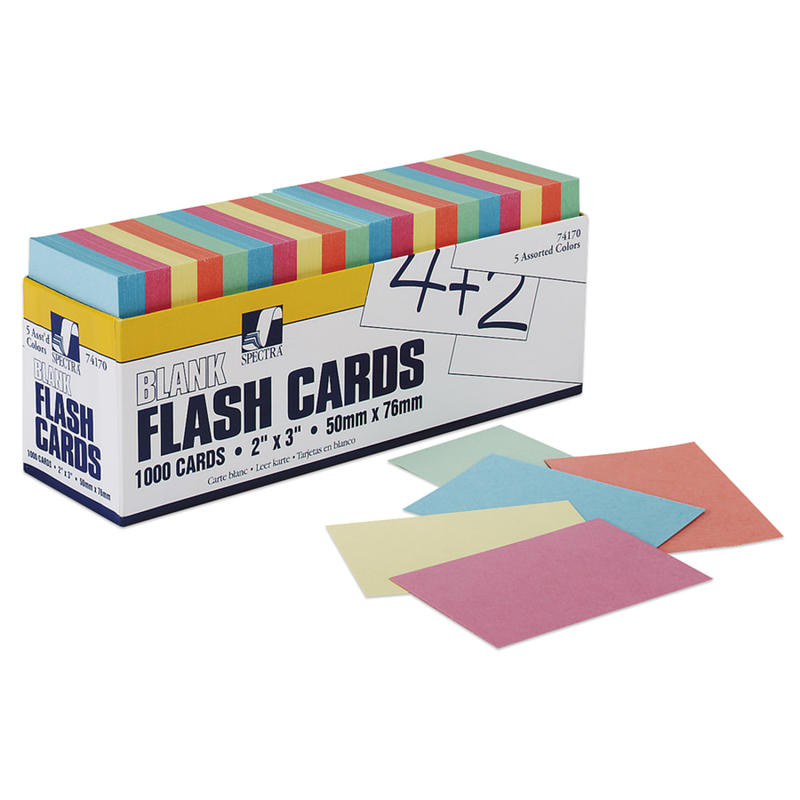 Pacon Blank Flash Cards, 2in x 3in, Pack Of 1,000 (Min Order Qty 5) MPN:0074170