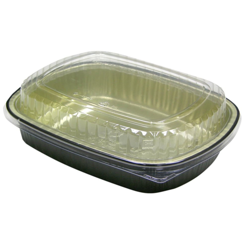 Pactiv EarthChoice Classic Carryout Containers With Lids, Small, 9inH x 7inW x 1-3/4inD, Black/Gold, Pack Of 50 Containers MPN:Y6710WPSFG