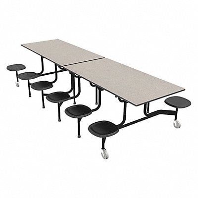 Mobile Stool Table Gray Black 12 Seats MPN:59TV13293012-S12