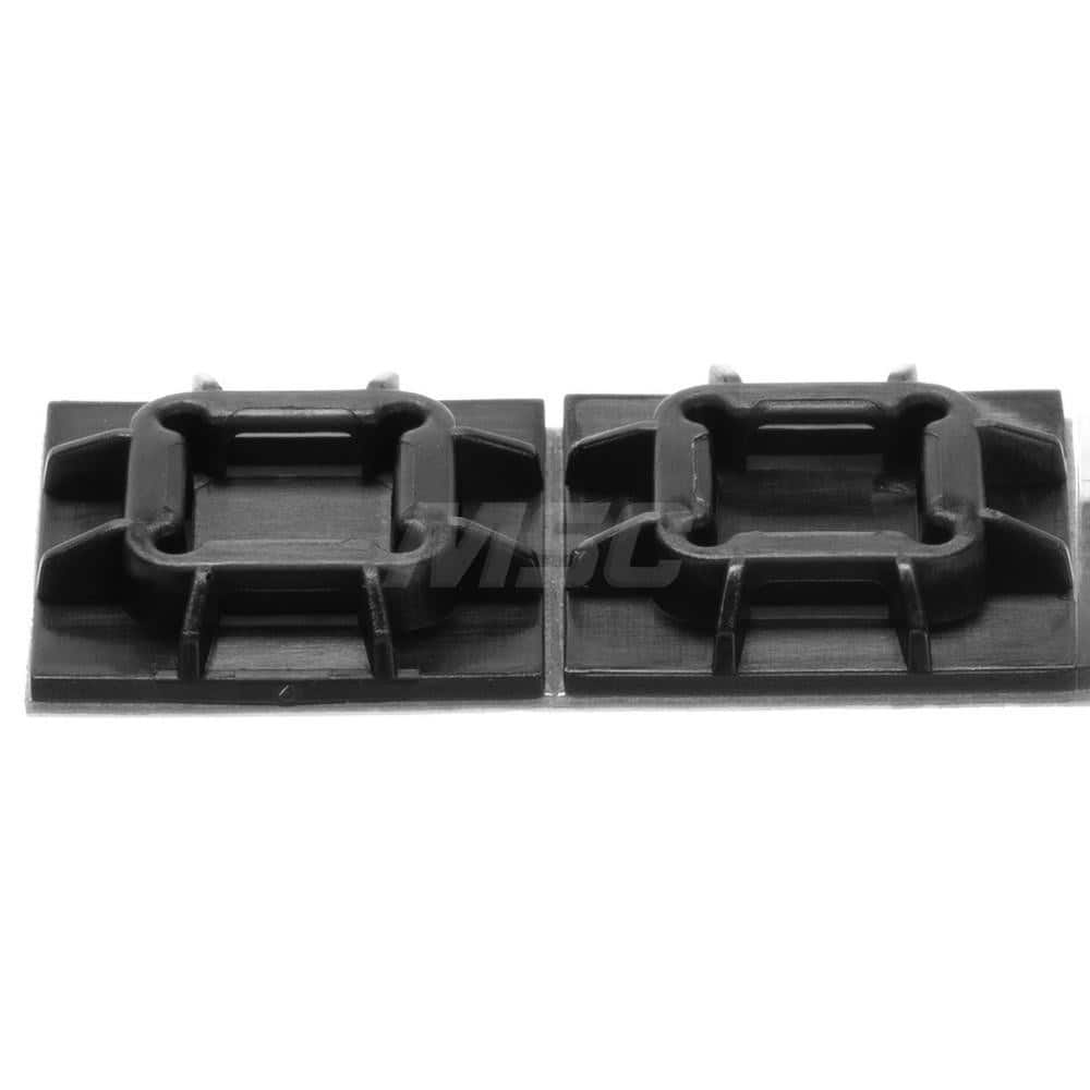Cable Tie Mounting Bases, Base Type: Plastic, Mounting Method: Adhesive Back, Clip Type: Four-Way, Color: White, Material: ABS, Overall Length (mm): 19.1 MPN:SGABM20-AV-C300