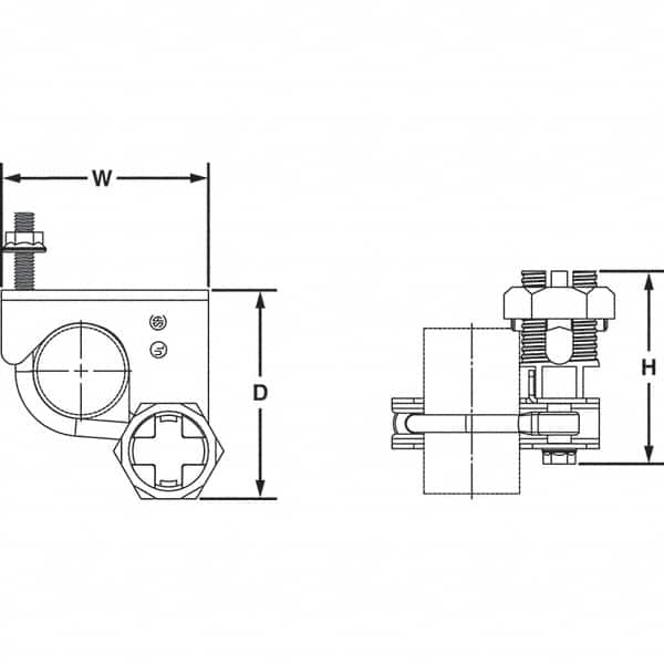 6 to 1/0 AWG Compatible Grounding Clamp MPN:GPQC07-1/0