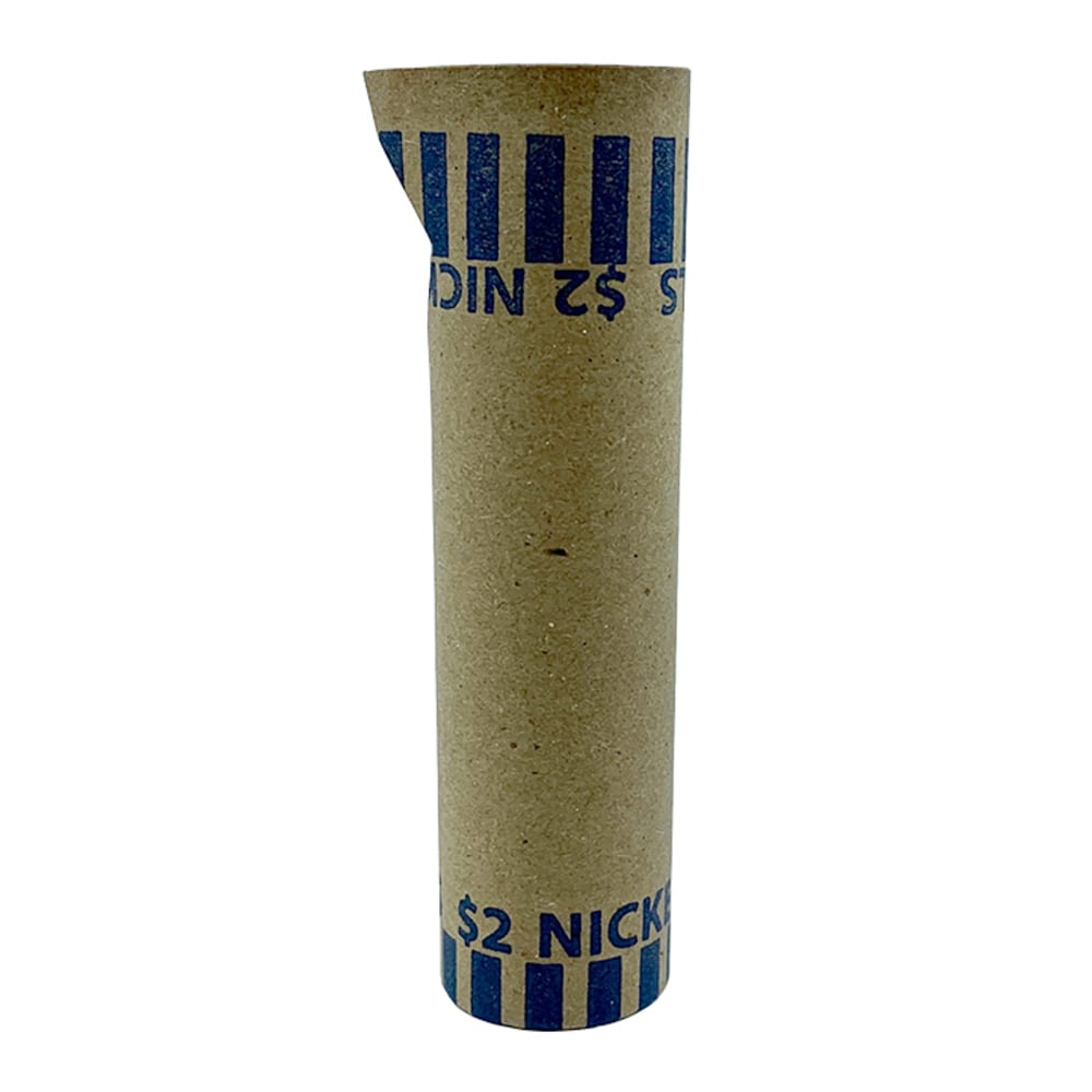 PAP-R Tubular Coin Wrappers - Total $2.00 in 40 Coins of 5cents Denomination - Heavy Duty, Burst Resistant - Kraft - Blue (Min Order Qty 2) MPN:20005