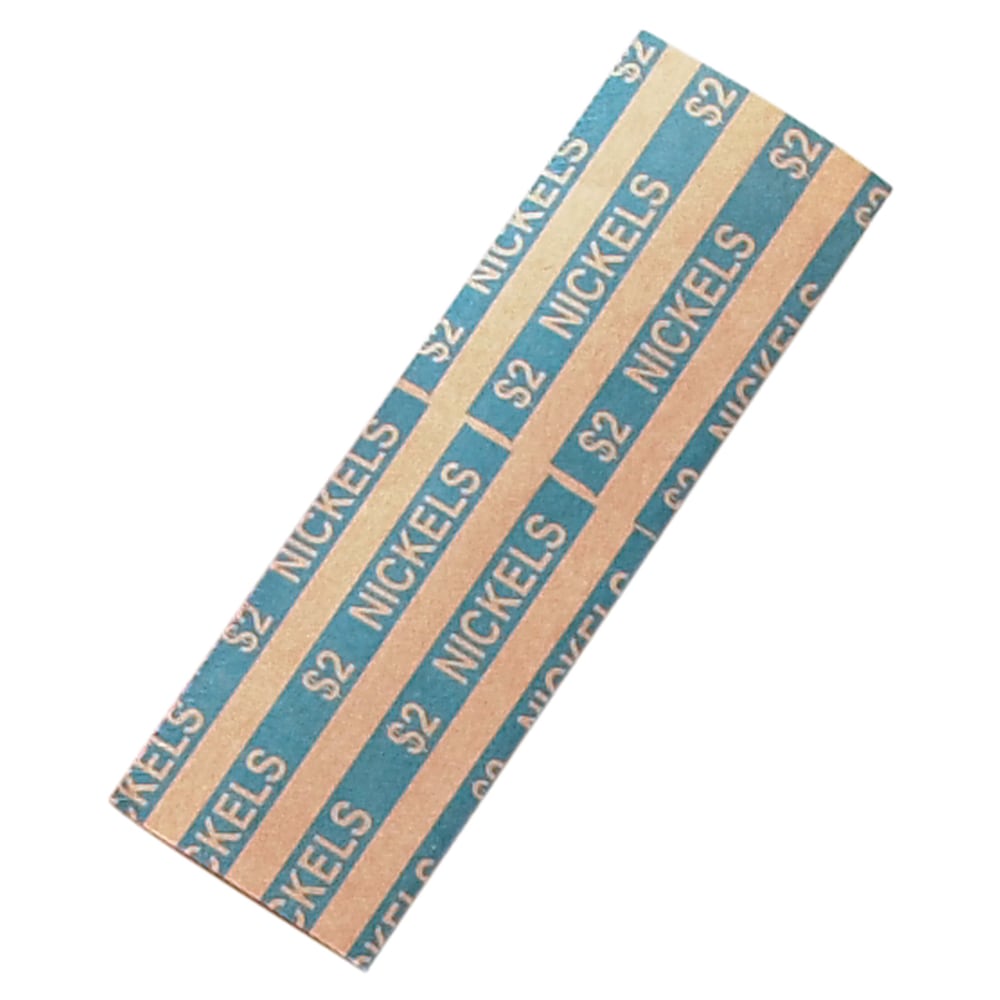 PAP-R Flat Coin Wrappers - Total $2.00 in 40 Coins of 5cents Denomination - Heavy Duty - Paper, Kraft - Blue (Min Order Qty 8) MPN:30005