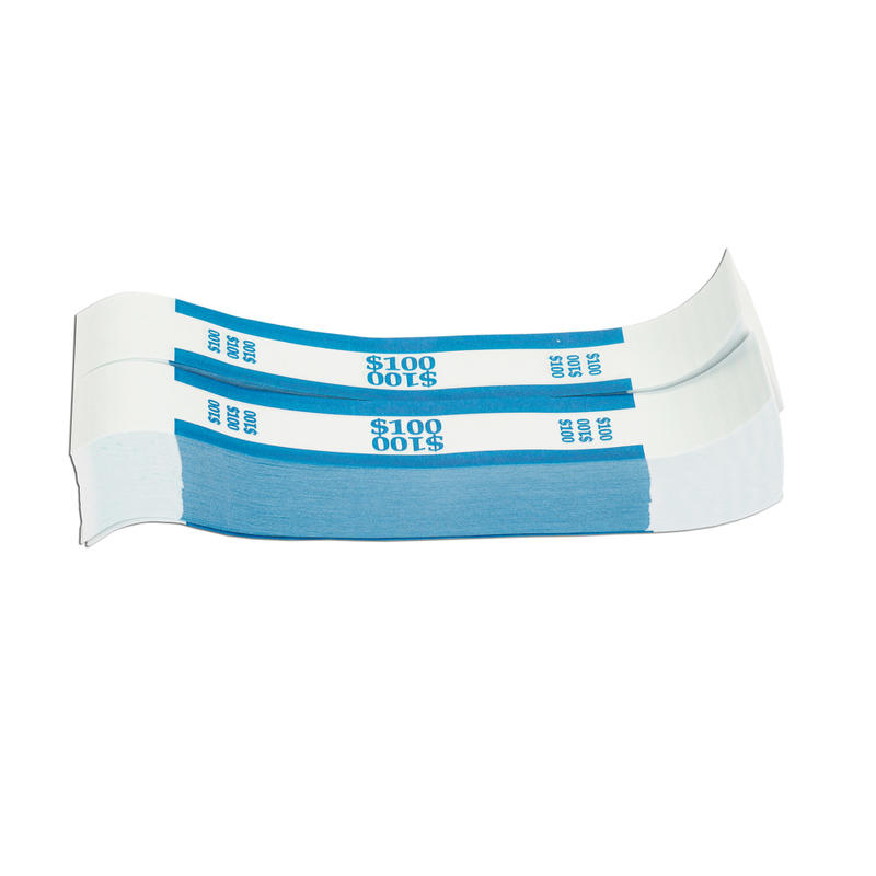 Pap-R Currency Straps, Blue, $100, Pack Of 1,000 (Min Order Qty 9) MPN:400100