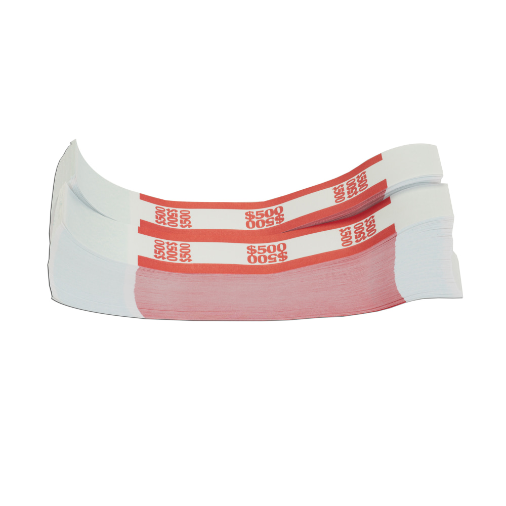 Currency Straps, Red, $500, Pack Of 1,000 (Min Order Qty 9) MPN:400500