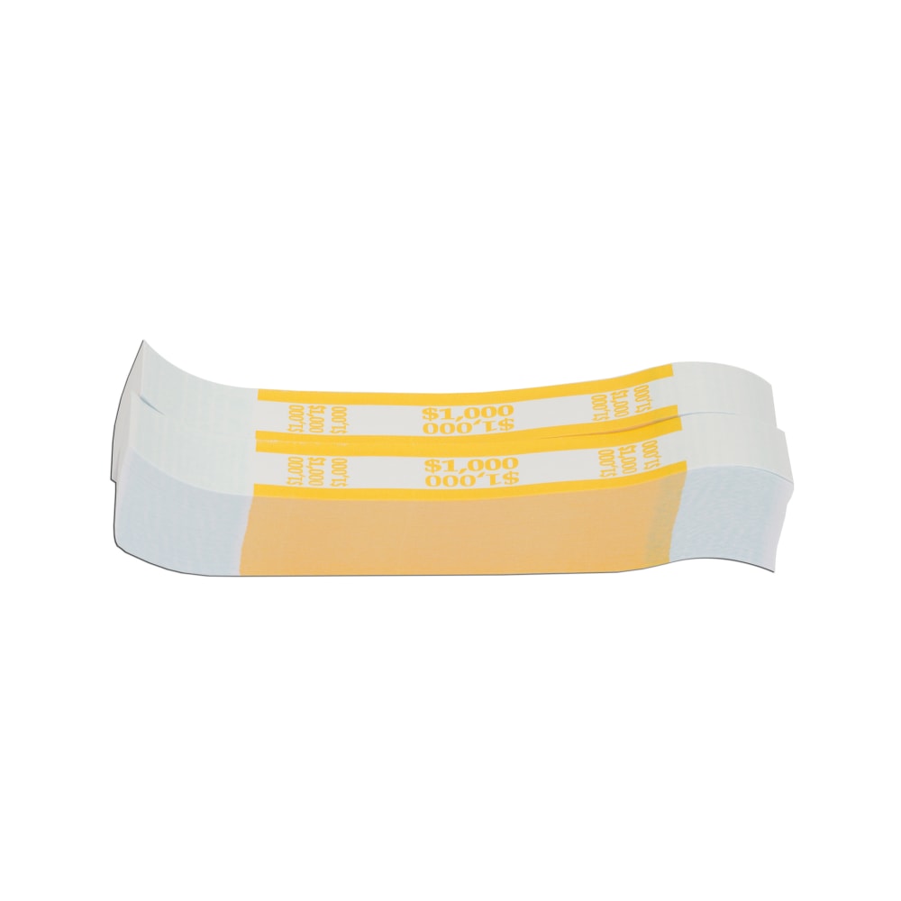 Currency Straps, Yellow, $1,000, Pack Of 1,000 (Min Order Qty 9) MPN:401000