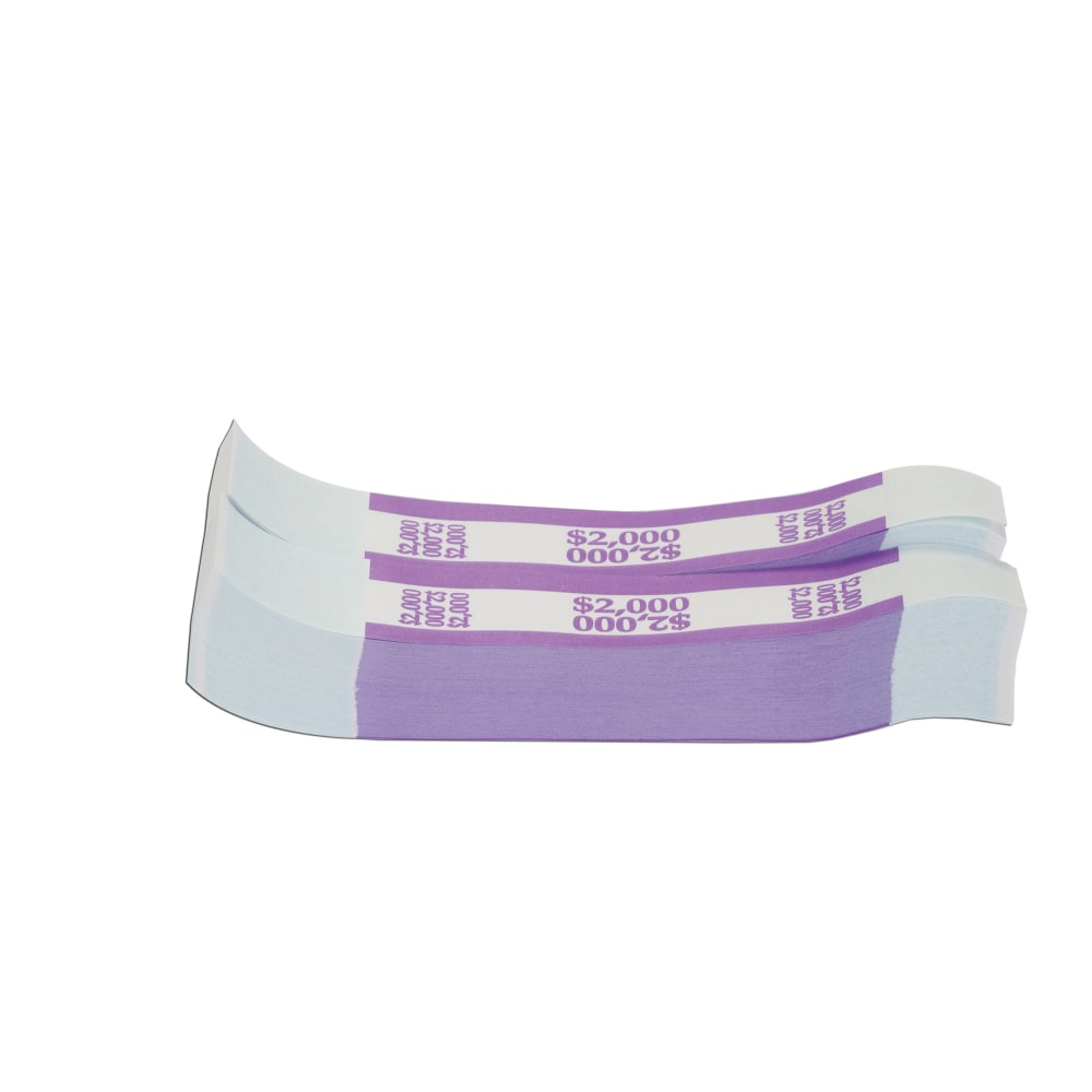 Currency Straps, Violet, $2,000, Pack Of 1,000 (Min Order Qty 9) MPN:402000